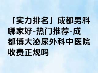 「实力排名」成都男科哪家好-热门推荐-成都博大泌尿外科中医院收费正规吗