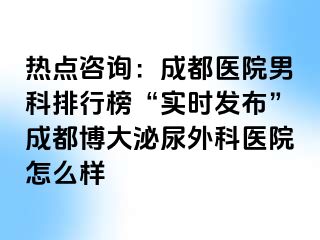 热点咨询：成都医院男科排行榜“实时发布”成都博大泌尿外科医院怎么样